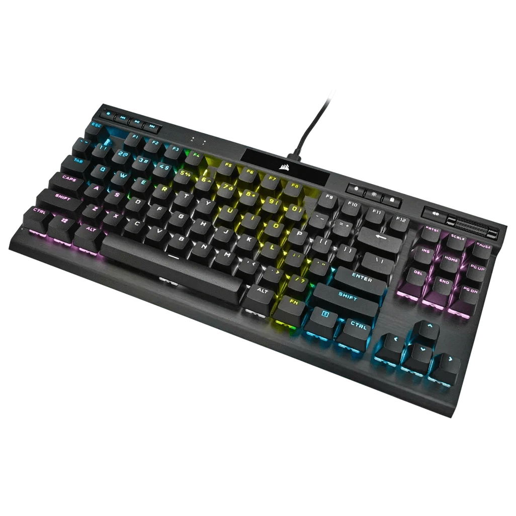 Corsair K70 RGB TKL, Wired, USB, Mechanical, QWERTY, RGB LED, Black