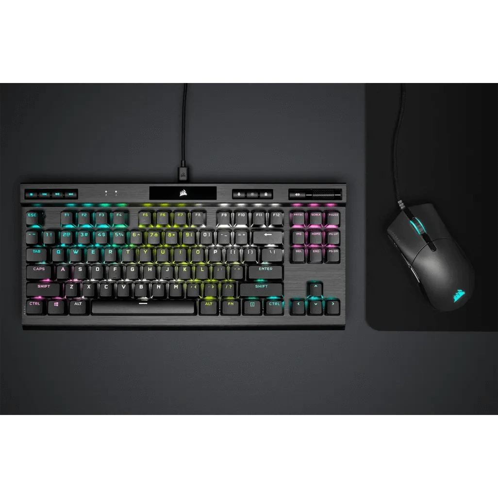 Corsair K70 RGB TKL, Wired, USB, Mechanical, QWERTY, RGB LED, Black