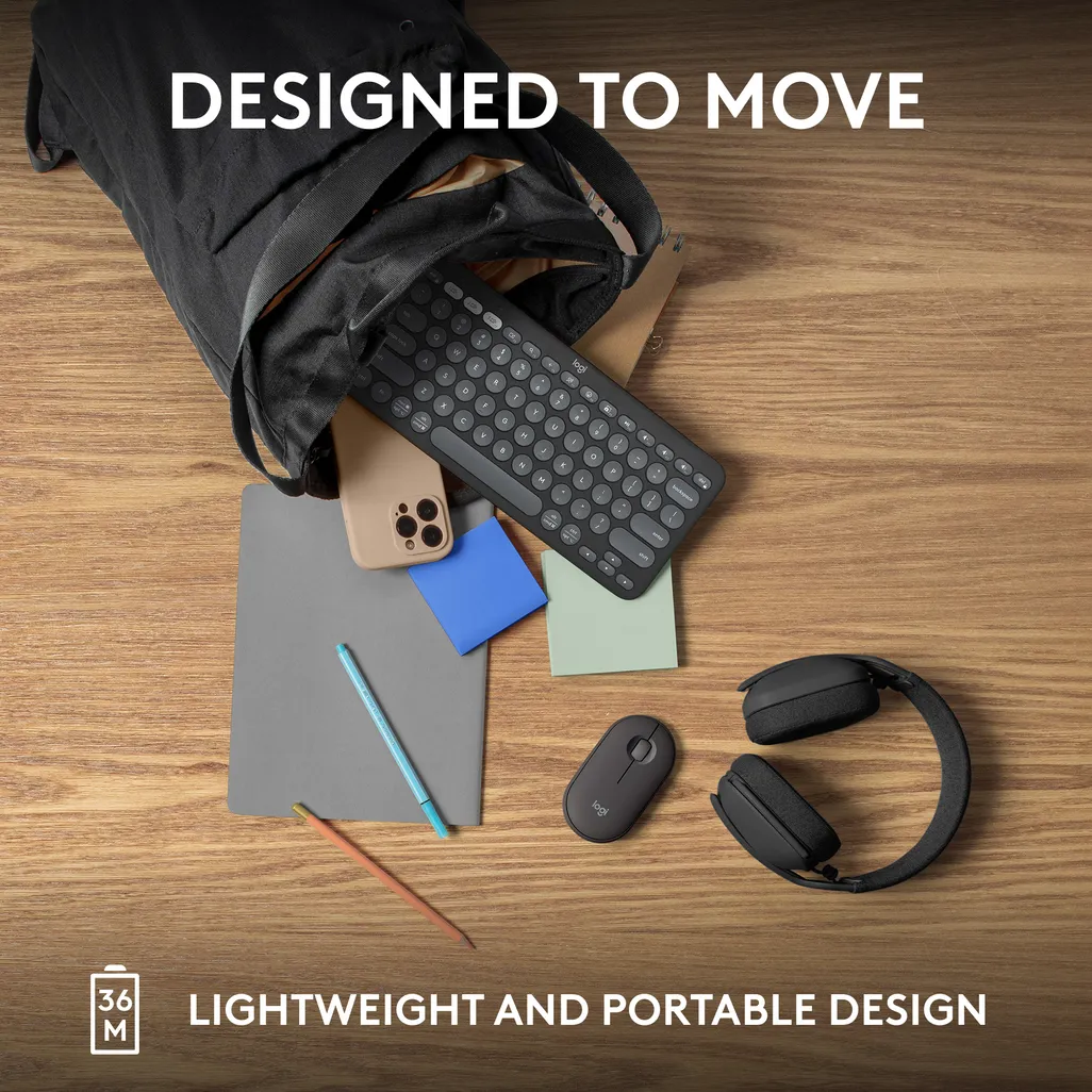 LOGI Pebble Keys 2 K380s - TONAL GRAPHITE - US INT'L - BT