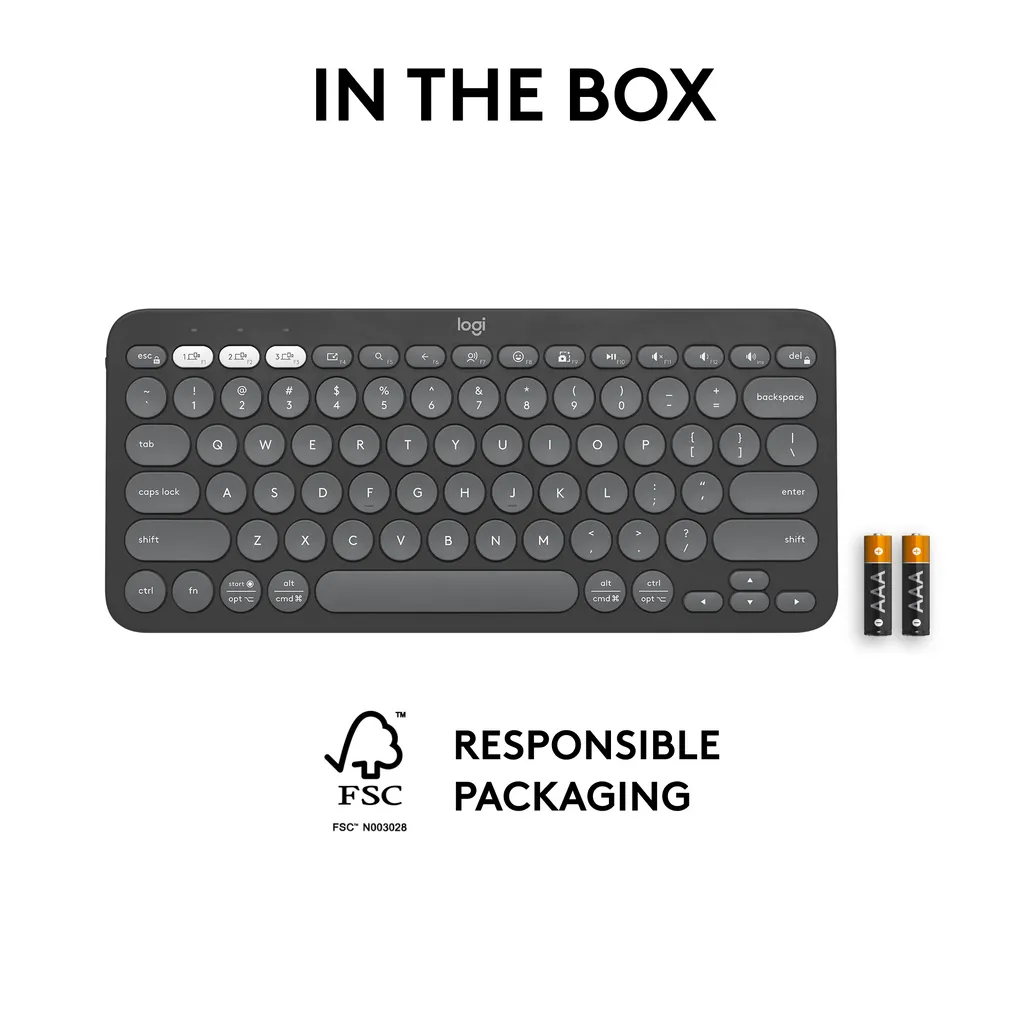 LOGI Pebble Keys 2 K380s - TONAL GRAPHITE - US INT'L - BT