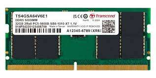 TRANSCEND 32GB DDR5-5600 Unbuffered NOTEBOOK SO-DIMM 2RX8 CL46