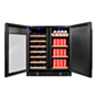 Snomaster 34 Bottle + 95L Black Pro Series Double Door Wine/Beverage Cooler - VT-19DPRO