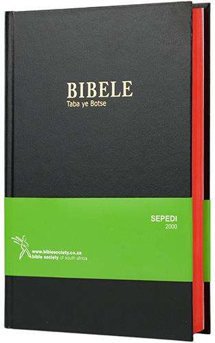 Bibele - Taba ye Botse, 2000 translation, medium size, black hardcover, red-edged