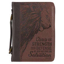 Lord Is My Strength Brown Bible Bag -Faux Leather - Large - Large