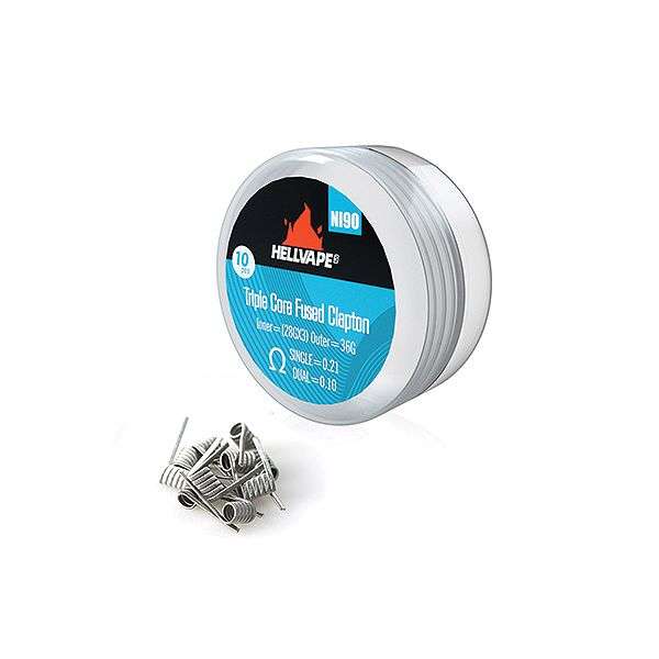 Hellvape NI90 Pre-Built Coils - Triple Core Fused Clapton Coil - 10 Piece