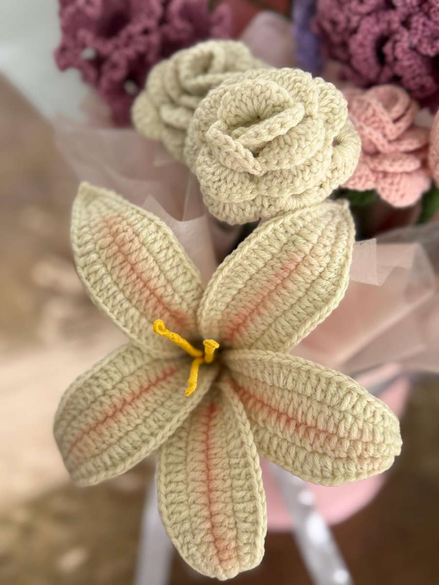 Handmade Crochet Flower Bouquet in Box Gift Arrangement SA
