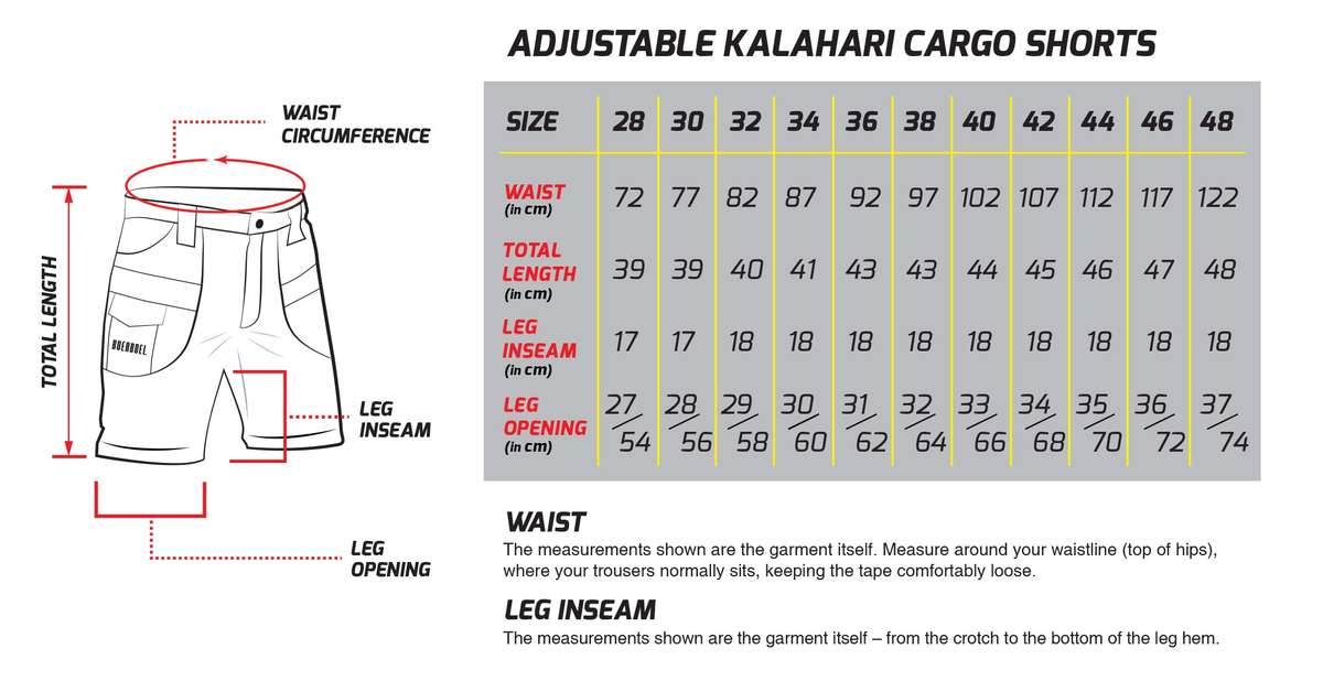 Boerboel Ripstop Adjustable Kalahari Shorts - Black