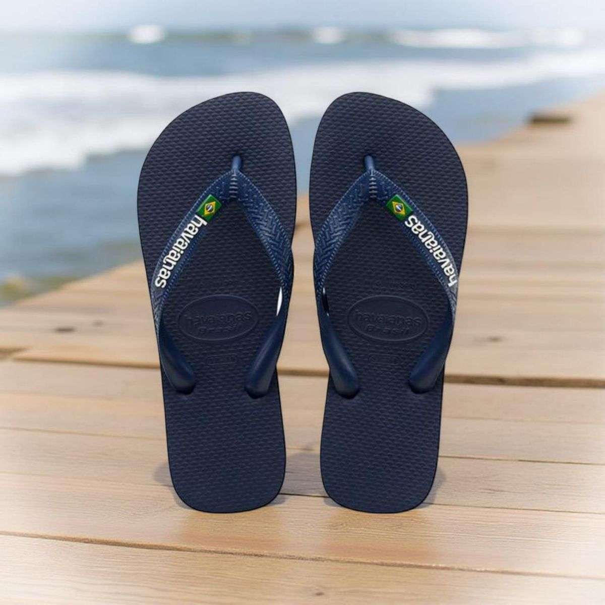 Havaianas Brazil Logo Navy Blue