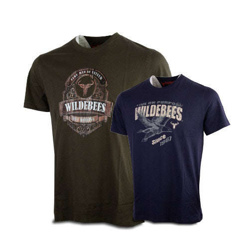 Wildebees WMA523/539 Twin Pack-Eagle/Woodlook Tee Desert New Navy/Fatigue Mens