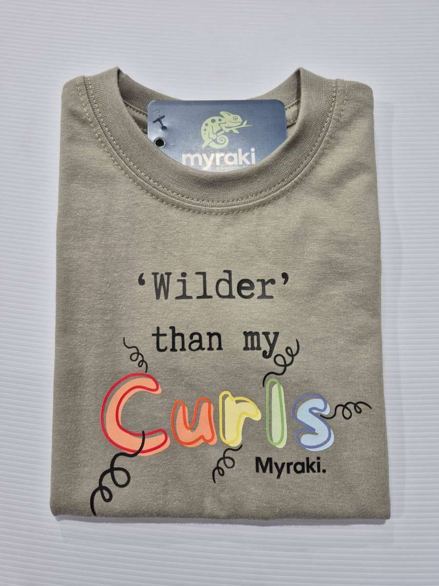 Myraki Girls Wilder than my Curls Stone T-Shirt