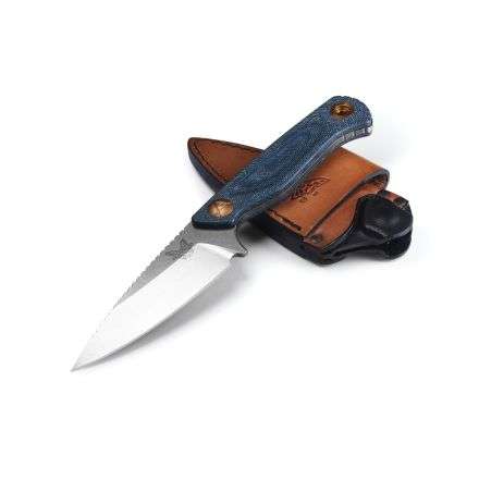 Benchmade Dacian Blue Denim Micarta Handle with StoneWash Polish Blade Finish