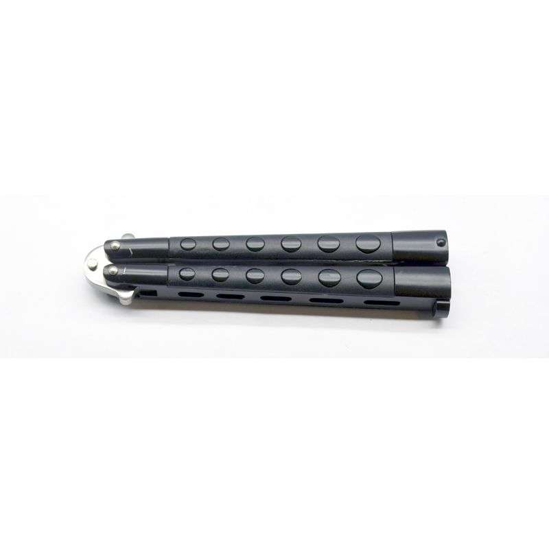 Ace Butterfly Knife Black Handle w/Black Overlay
