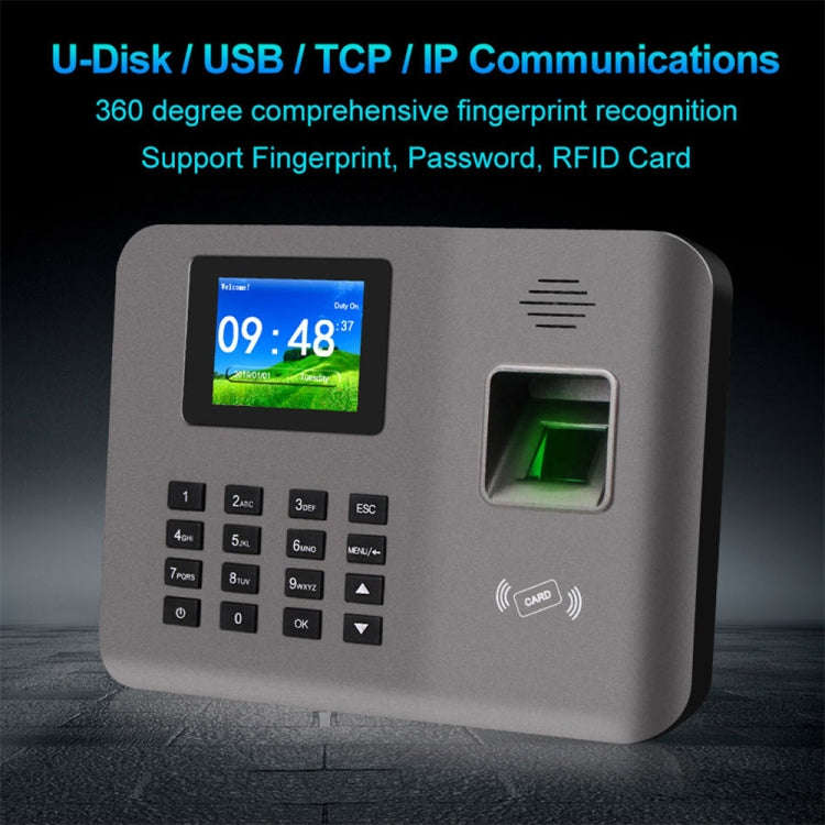 Realand AL321D Fingerprint Time Attendance with 2.4 inch Color Screen & ID Card Function & Batter...