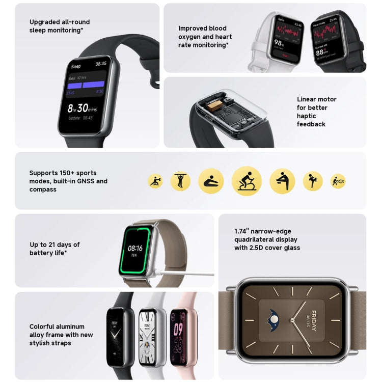 Original Xiaomi Smart Band 9 Pro 1.74 inch AMOLED Screen 5ATM Waterproof Smart Watch, Support Blo...
