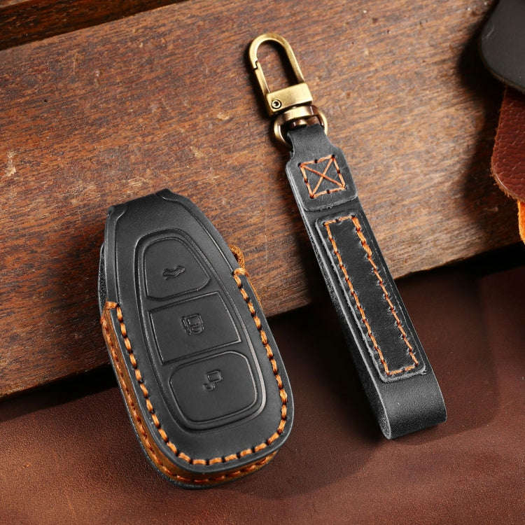 For Ford Focus/Mondeo/Maverick/Explorer/Escort/Edge 2017-2018 C231 Car Key Leather Protective Cas...