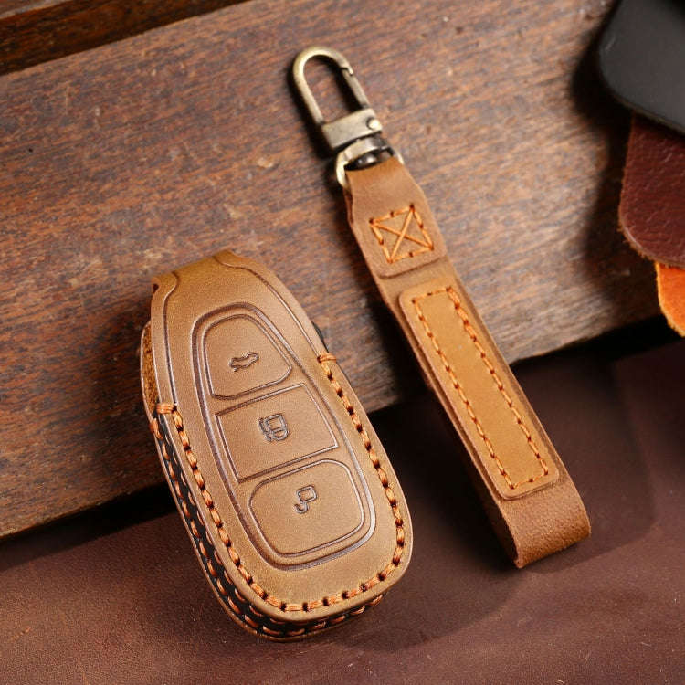 For Ford Focus/Mondeo/Maverick/Explorer/Escort/Edge 2017-2018 C231 Car Key Leather Protective Cas...