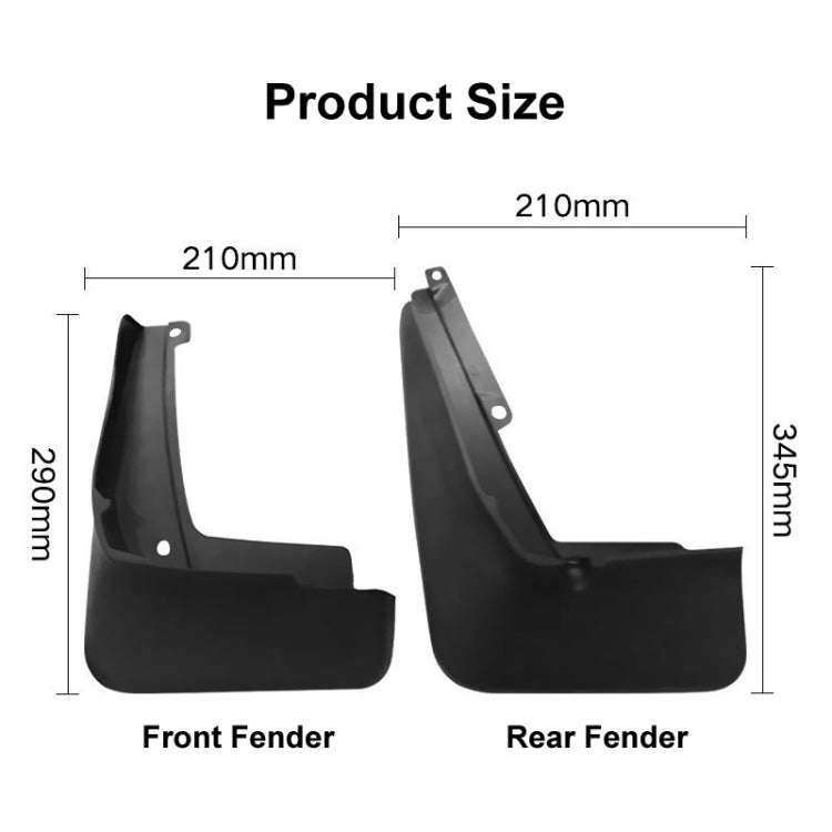 For Volkswagen ID.4X 2015-2023 4pcs/Set Car Auto Soft Plastic Splash Flaps Fender Guard, For Volk...