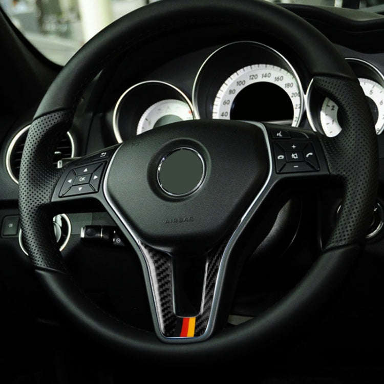 Car German Flag Carbon Fiber Steering Wheel Decorative Sticker for Mercedes-Benz, Steering Wheel ...