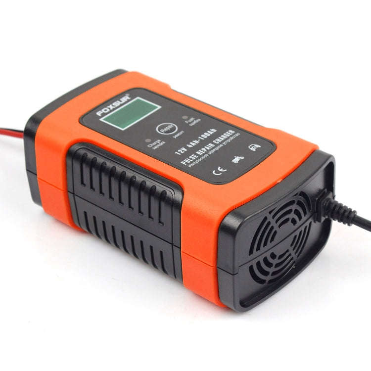 FOXSUR 12V 6A Intelligent Universal Battery Charger for Car Motorcycle, Length: 55cm, EU Plug, EU...