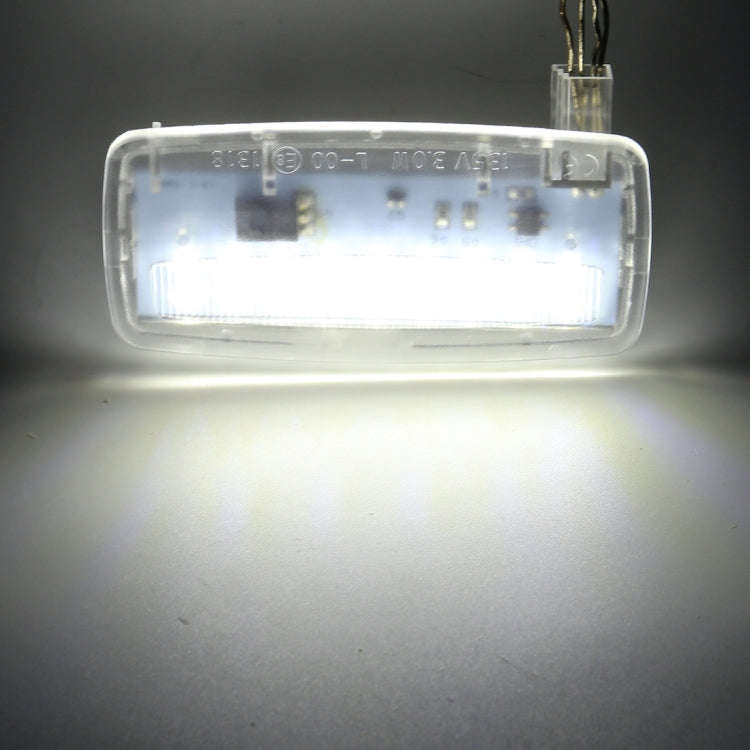 2 PCS Car DC12V / 1.5W / 6000K / 100LM LED Vanity Mirror Lamp Makeup Mirror Light with 18 SMD-301...