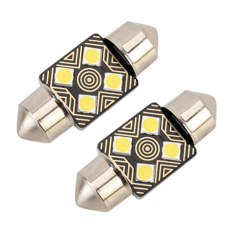 2 PCS 31mm DC12V / 1.5W / 6000K / 110LM 4LEDs SMD-3030 Car Reading Lamp Dome Light, with Decoder,...