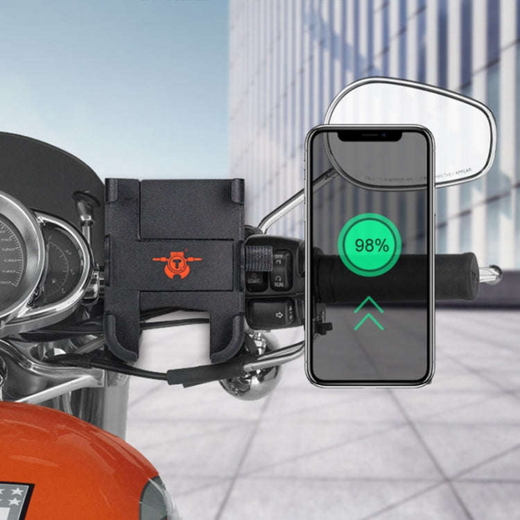 Portable Motorcycle Aluminium Alloy USB Charger Mobile Phone Holder, Handlebars Version, 3089