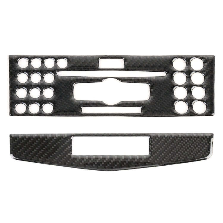 2 PCS Car CD Adjustment Frame Carbon Fiber Decorative Sticker for Mercedes-Benz W204 2007-2010, C...