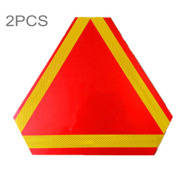 2 PCS Rear Truck Trailer Triangle Reflector Safty Warning Aluminum Board, Thickness: 1mm, 1mm Tri...