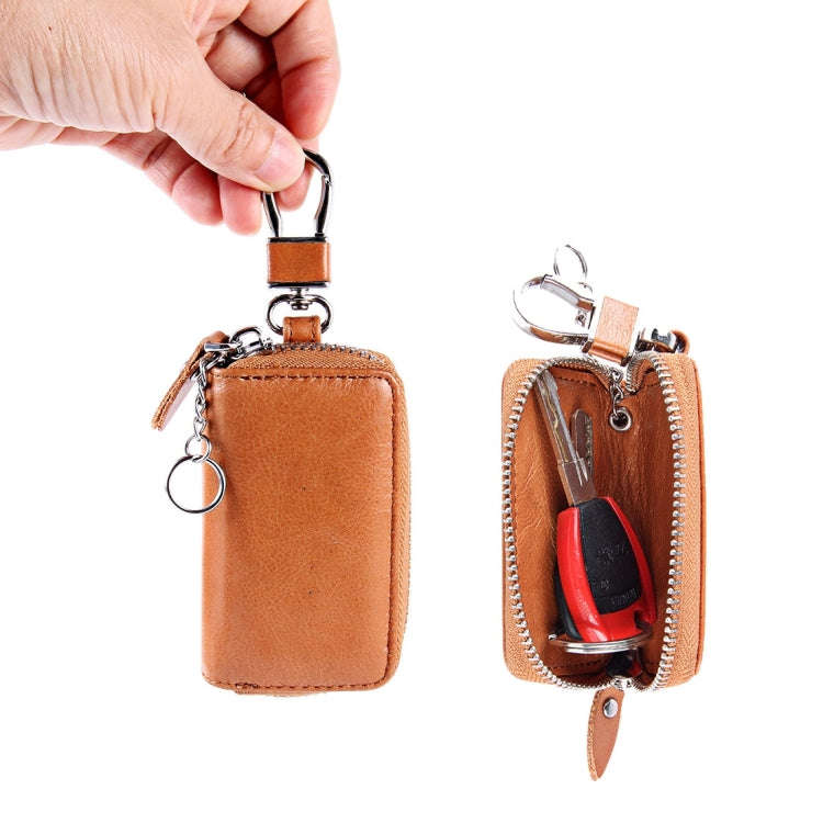 Universal Pure Cow Leather Waist Hanging Zipper Wallets Key Holder Bag (No Include Key), Key Hold...