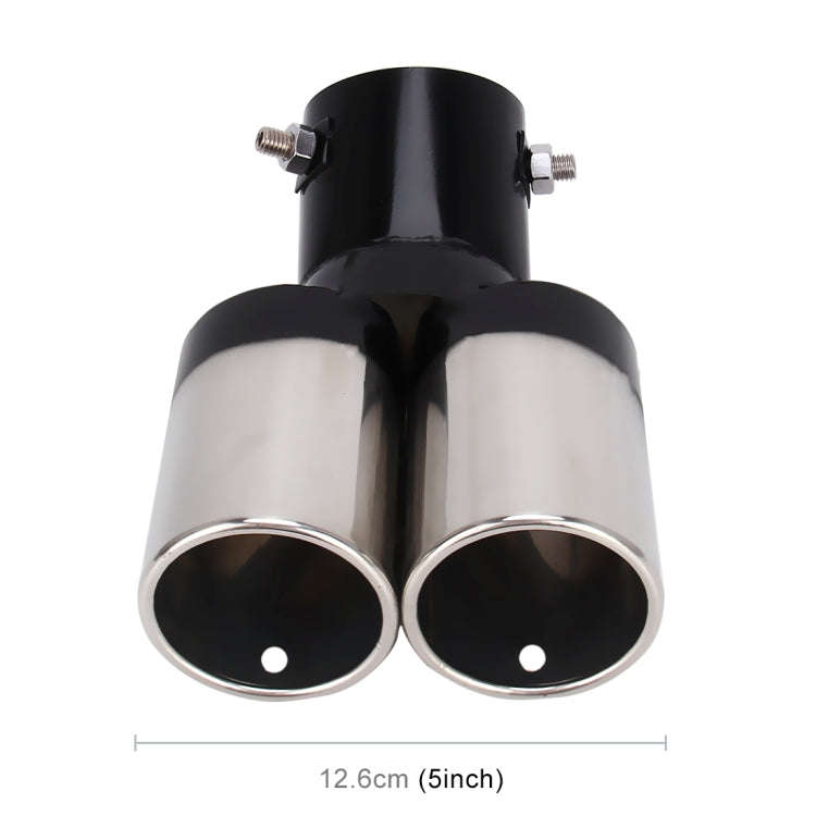 Universal Car Styling Stainless Steel Curved Double Outlets Exhaust Tail Muffler Tip Pipe