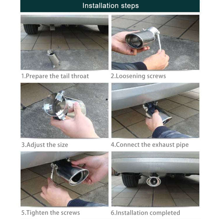 Universal Car Styling Stainless Steel Curved Double Outlets Exhaust Tail Muffler Tip Pipe