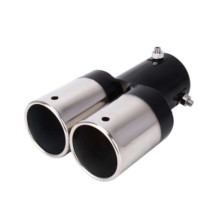 Universal Car Styling Stainless Steel Straight Double Outlets Exhaust Tail Muffler Tip Pipe, Stra...