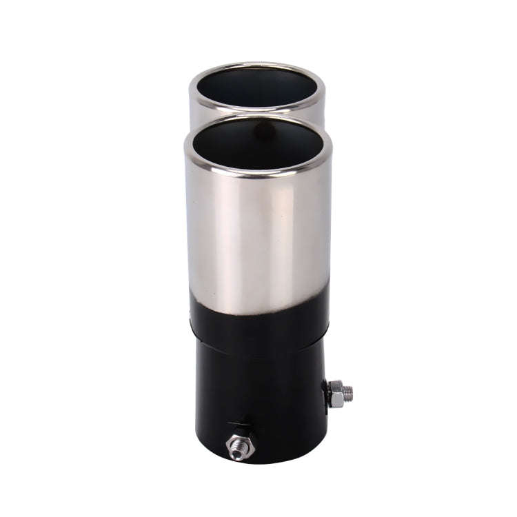 Universal Car Styling Stainless Steel Straight Double Outlets Exhaust Tail Muffler Tip Pipe, Stra...