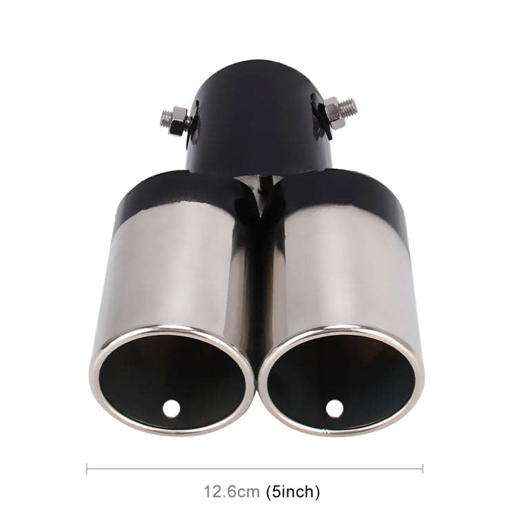 Universal Car Styling Stainless Steel Straight Double Outlets Exhaust Tail Muffler Tip Pipe, Stra...