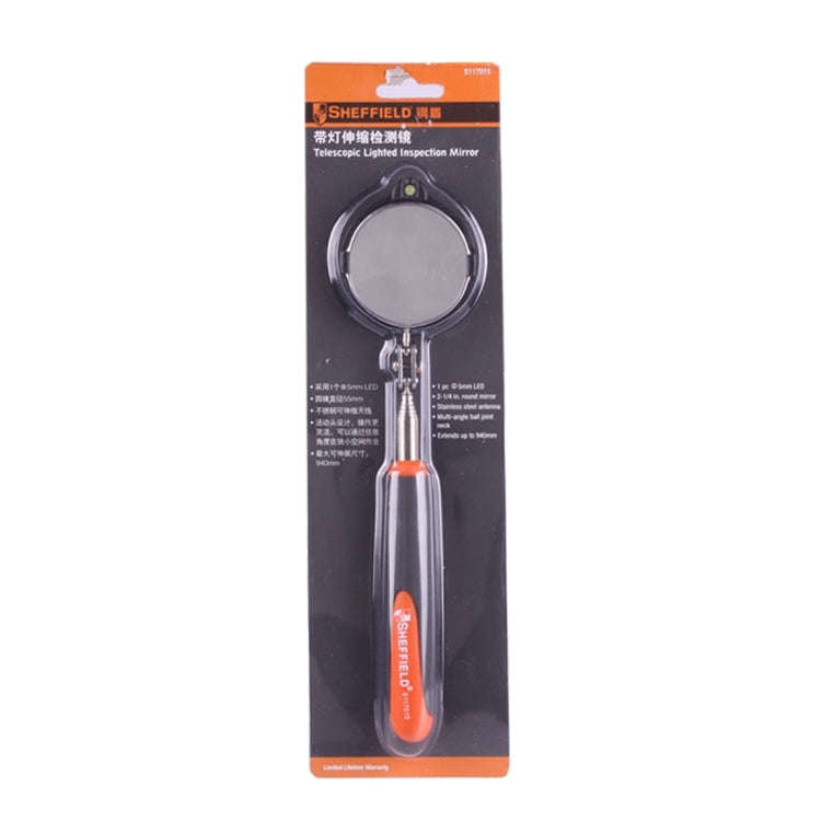 Retractable Vehicle Car Chassis Telescoping Inspection Mirror with 1 PCS 3mm LED Light, Mirror Di...