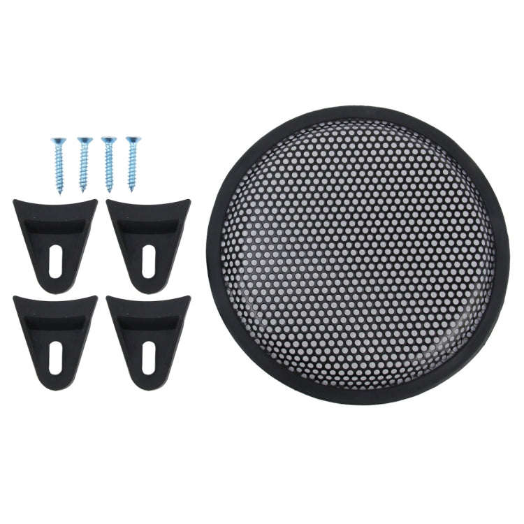 8 inch Car Auto Metal Mesh Black Round Hole Subwoofer Loudspeaker Protective Cover Mask Kit with ...