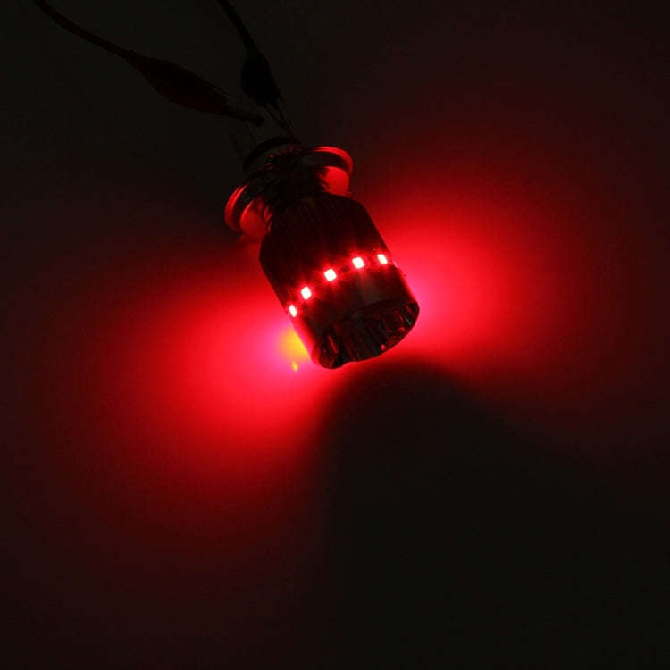 H4 9W 900 LM 6000K Static + Strobe Light Motorcycle Headlight Lamp with 3 COB White Light Lamps a...