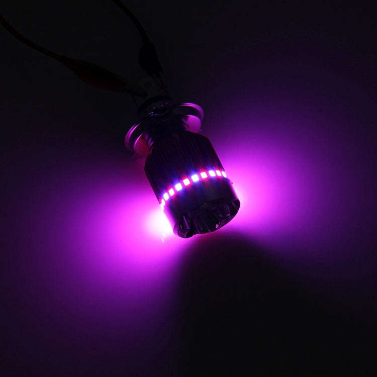 H4 9W 900 LM 6000K Static + Strobe Light Motorcycle Headlight Lamp with 3 COB White Light Lamps a...