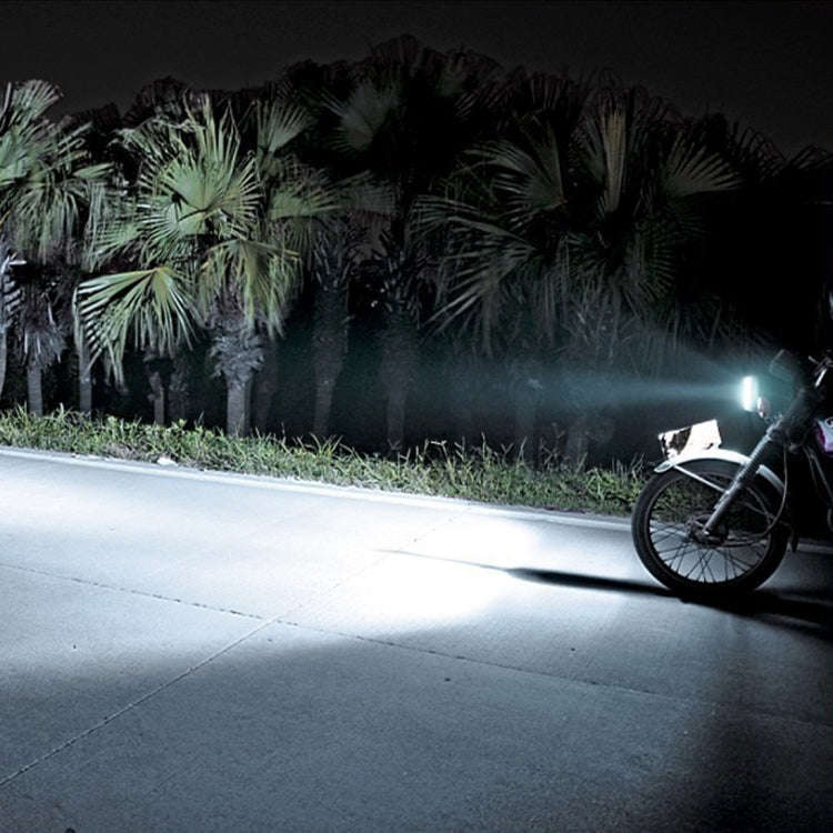 H4 9W 900 LM 6000K Static + Strobe Light Motorcycle Headlight Lamp with 3 COB White Light Lamps a...