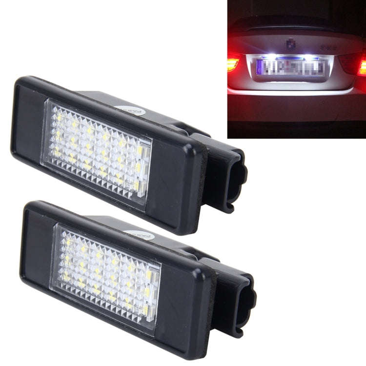 2 PCS License Plate Light with 24 SMD-3528 Lamps for Peugeot Citroen (White Light), For Peugeot C...