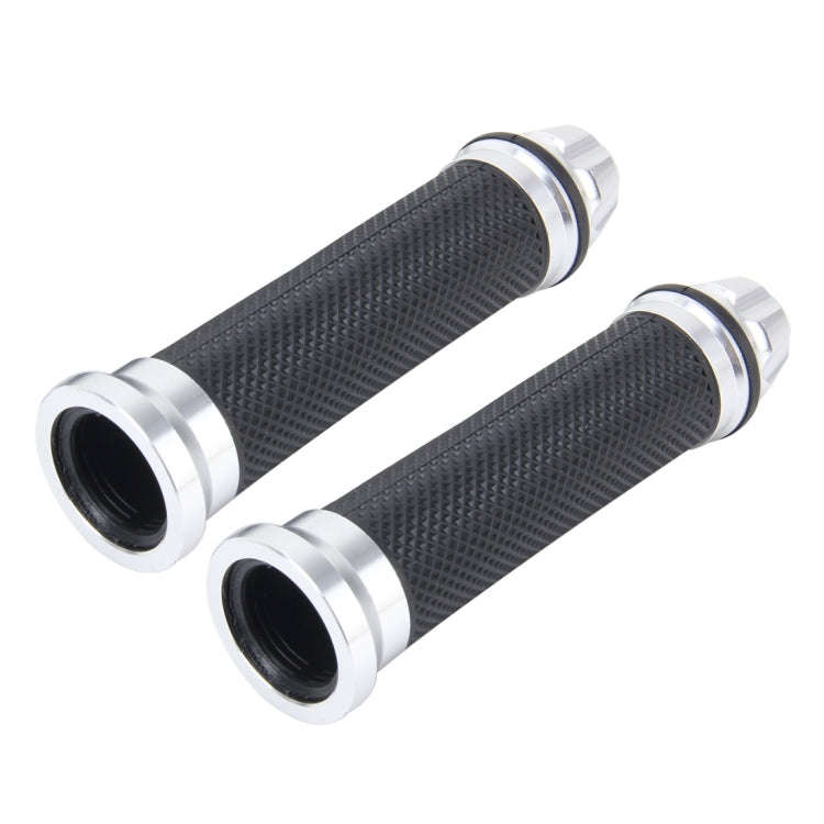 2 PCS Motorcycle Net Texture Metal Left Handle Bar Grips with Rubber Cover for Yamaha, Left Yamaha