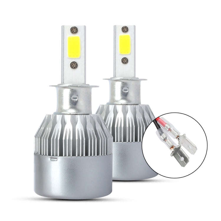 2 PCS  H3 18W 1800 LM 6000K IP68 Canbus Constant Current Car LED Headlight with 2 COB Lamps, DC 9...