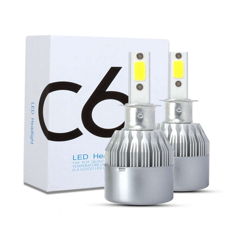 2 PCS  H3 18W 1800 LM 6000K IP68 Canbus Constant Current Car LED Headlight with 2 COB Lamps, DC 9...