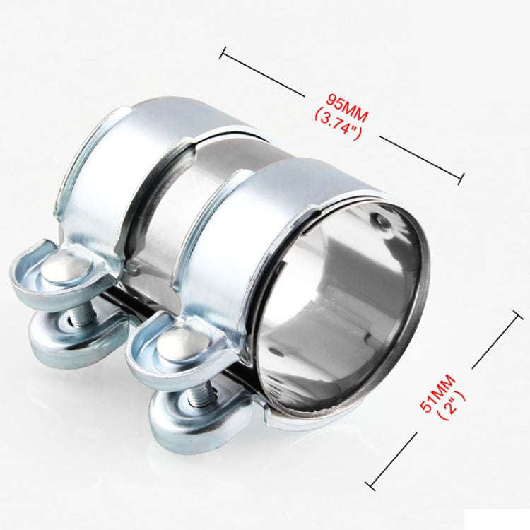2.0 inch Car Turbo Exhaust Downpipe Low carbon Stainless Steel Lap Joint Band Clamp, 2.0 inch (Lo...