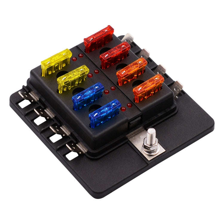 1 in 8 Out Fuse Box PC Terminal Block Fuse Holder Kits with LED Warning Indicator for Auto Car Tr...