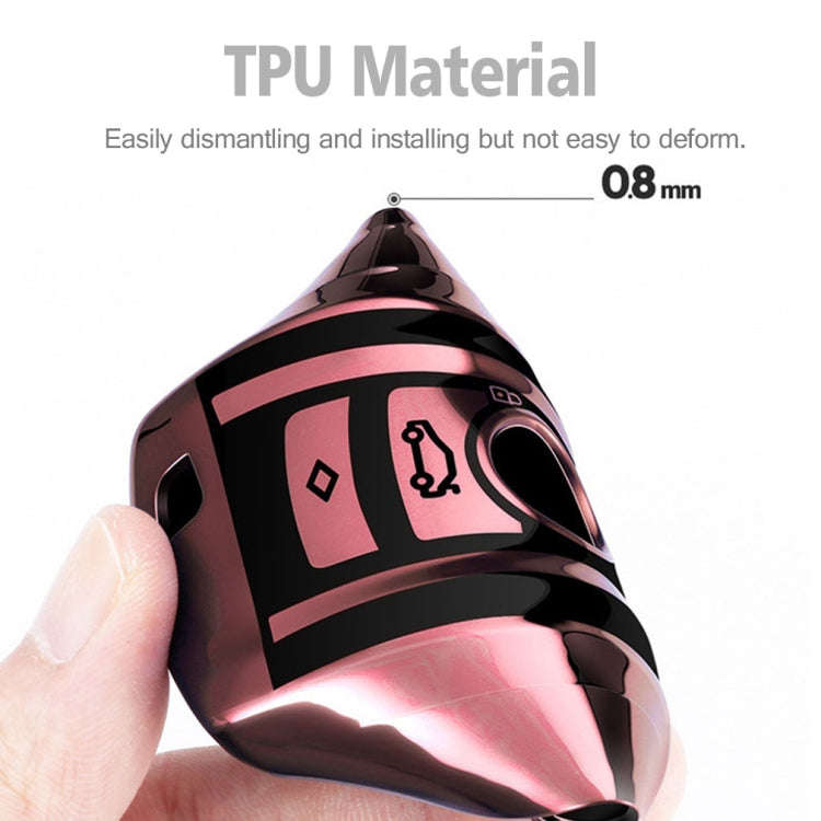 TPU One-piece Electroplating Opening Full Coverage Car Key Case with Key Ring for TOYOTA YARIS L ...