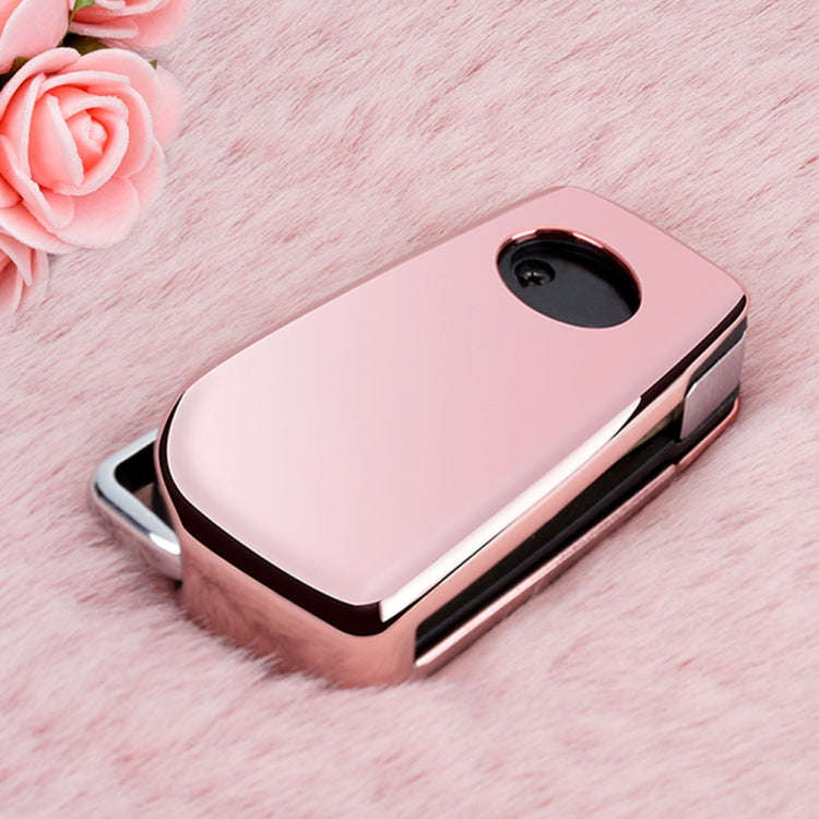 TPU One-piece Electroplating Opening Full Coverage Car Key Case with Key Ring for TOYOTA YARIS L ...