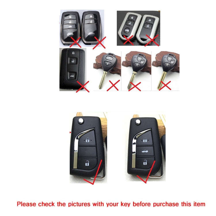 TPU One-piece Electroplating Opening Full Coverage Car Key Case with Key Ring for TOYOTA YARIS L ...