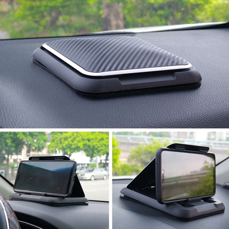 Car Carbon Fiber Texture Silicon Mobile Phone Holder for 3.5-6.8 inches Cellphone, Phone Holder f...