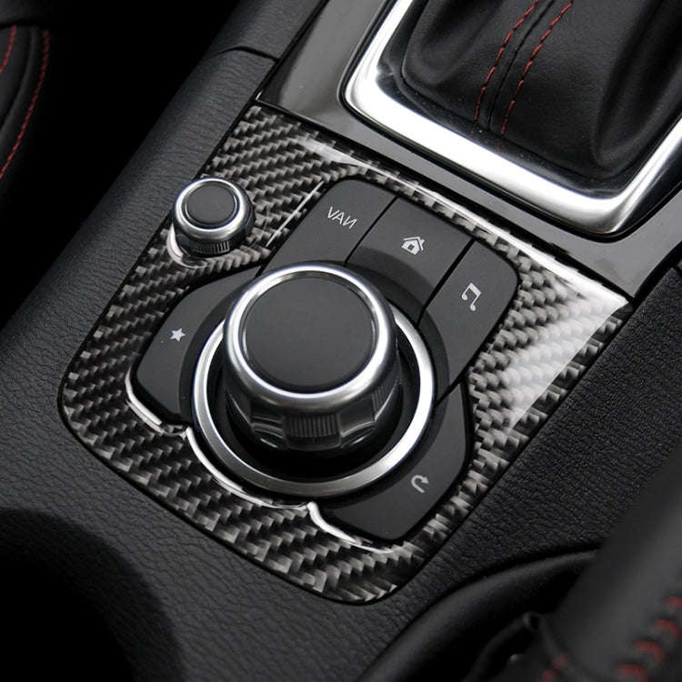 Car Carbon Fiber Right Drive Multimedia Frame A Decorative Sticker for Mazda Axela 2013-2016, Rig...